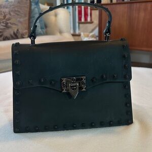 Black Studded Jelly Handbag NWOT